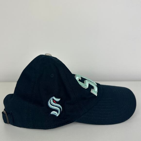 NHL Seattle Kraken Hockey Embroidered Adjustable Navy Blue Baseball Hat One Size - Picture 3 of 8